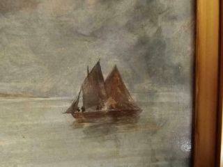 WILSON 1915 Antique Scottish Noctune Marine Oil Painting MOONLIGHT ON THE FORTH 8