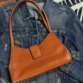 Vintage Fossil Womens Brown Leather Hobo Handbag Shoulder Bag Brass Key Boho