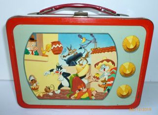 1959 Vintage LOONEY TUNES metal LUNCH BOX and THERMOS set 2