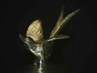 Antique 1920s Rogers Silver Plate Spooner Flying Bird Finial Floral Silverplate 5