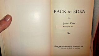 RARE Vintage BACK TO EDEN Jethro Kloss 1939 1st EDITION / PRINTING Natural Food 3