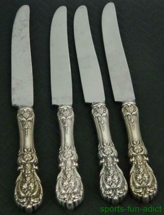 4pc Francis I By Reed & Barton Sterling Silver Handle 9 5/8 " Dinner Knives Hi - C