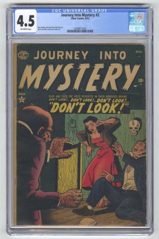 Journey Into Mystery 2 Cgc 4.  5 Vintage Marvel Atlas Pre - Hero Horror Gold 10c