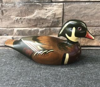 P.  Kormen ‘a Wooden Bird Factory Original’ ‘83 Wood Duck Drake Hand Carved In Us