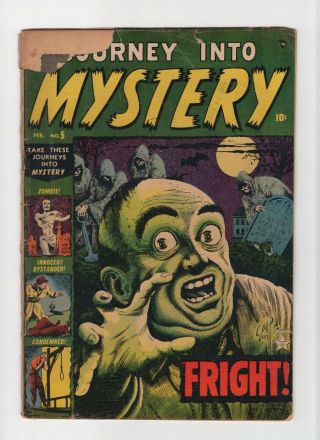 Journey Into Mystery 5 Vintage Marvel Atlas Pre - Hero Horror Golden Age 10c