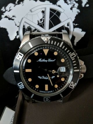 Mathey - Tissot Rolly Automatic Black Dial,  Dive Style Watch H901atln Swiss Made