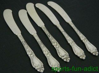 5pc Lily - Floral By Frank Whiting Sterling Silver 5 3/4 " Solid Butter Spreaders