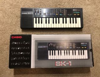 Casio Sk - 1 Vintage 32 Key Sampling Keyboard Electronic Synthesizer 1985