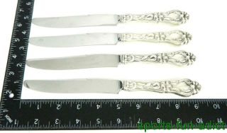 Set Of 4 Lily - Floral By Frank Whiting Sterling Silver Handle 9 " Knives