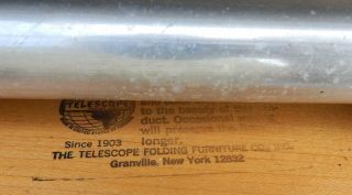 Vintage Telescope Wooden Handle Chaise Lounge Aluminum 2