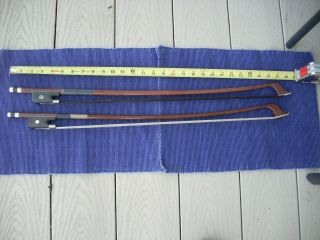 Vintage German Bass Bows - Karl Knilling & A Schroetter
