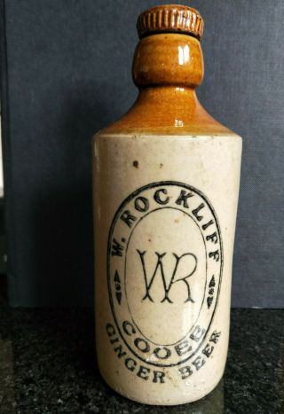 Antique Ginger Beer Bottle W Rockliff Cooee Burnie Screw Top Tasmania