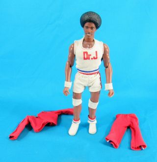 Vintage 1976 Shindana Toys Dr J Julius Erving Figure W/uniform & Warm Ups Loose