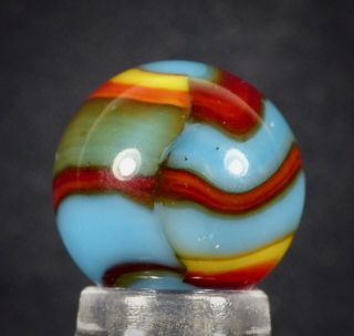 5/8 " - (. 61) Nlr Peltier Superman National Line Rainbo Vintage Marble