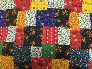 Vintage Patchwork Calico Cheater Quilt Fabric Yardage 7 Yards 100 Cotton