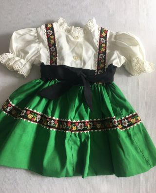 Vintage Baby Toddler Scandinavian Dress Genway California Size 18 Mo - 2 Yrs