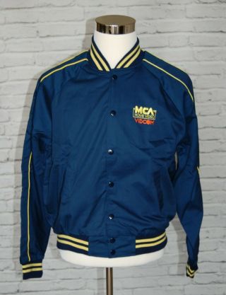 RARE Vintage 1985 BACK TO THE FUTURE MCA VIDCOM Promo Crew Jacket Size L 37 4