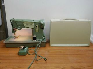 Vintage Singer Spartan Sewing Machine 327 And Case - Made In England 1960 