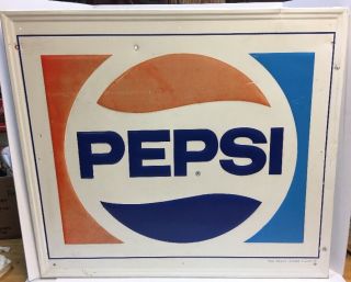 Vintage Pepsi Metal Embossed Sign