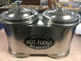 Vintage Lacy Automatic Hot Fudgester/magic Finger - Butterscotch Sundae - Stainless