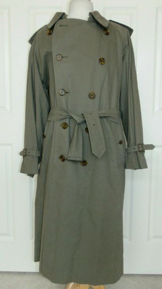 Burberrys Men’s Vintage Trench Coat Size 42 Reg With Wool Lining Exc