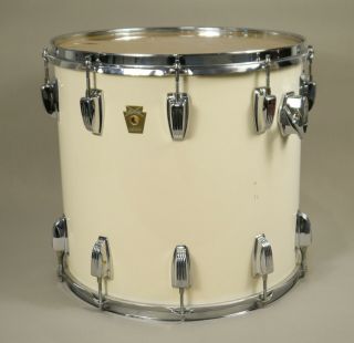 15 " Vintage Ludwig Classic Maple Tom Rack Drum White Cortex Keystone 14 " X15 "