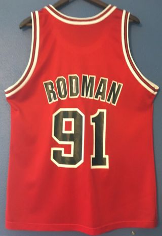 91 Dennis Rodman,  Chicago Bulls,  Champion Jersey,  NBA,  Size Mens 44,  Vintage 3