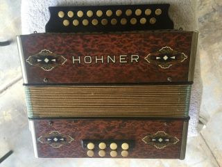 Vintage Hohner Concertina,  Button Accordion G/c