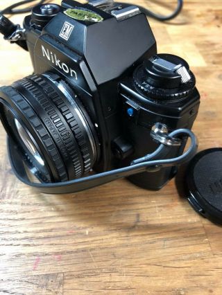 Vintage Nikon EM 35mm Film Camera w/ 50mm E Series Lens 6