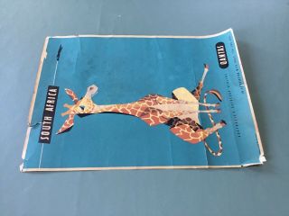 Vintage Qantas Airlines Africa Giraffe Travel Poster By Harry Rogers 4