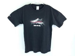 Vtg Nike Air Max 360 Black Spell Out Finish Lin Release Promo T - Shirt Size Large