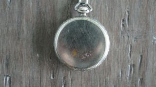 SOUTH BEND DOUBLE ROLLER POCKET WATCH WITH CHAIN 17J GRADE 411 SER.  1117984 RUNS 5