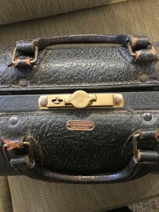 Schell Vintage Doctor’s Medical Bag Emdee Leather Dr.  Contents Instruments 4