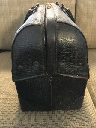 Schell Vintage Doctor’s Medical Bag Emdee Leather Dr.  Contents Instruments 5
