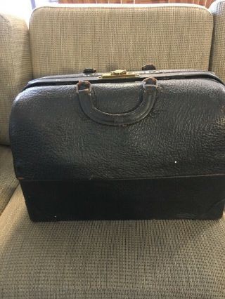 Schell Vintage Doctor’s Medical Bag Emdee Leather Dr.  Contents Instruments 6