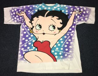 Vintage Mens 1993 Betty Boop Double Sided All Over Print White T Shirt Size 3xl