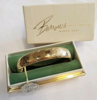 Vintage Hinged Bangle Bracelet 1/20 12k Gf Gold Filled Wide Engraved