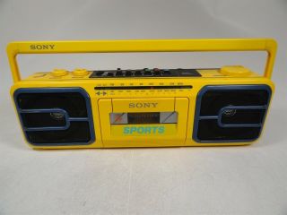 Vintage Sony Cfs - 950 Yellow Sports Boombox Cassette Limited Testing As - Is