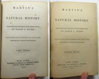 Antique 1862 MARTIN ' S NATURAL HISTORY Zoology HAND COLORED PLATES Botany 2 VOL 4