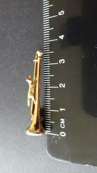 Vintage 9ct Gold Fox Hunting Horn Stock Pin 6