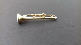 Vintage 9ct Gold Fox Hunting Horn Stock Pin 7