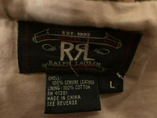 Rare RRL Ralph Lauren Leather Jacket - Large Mens 2