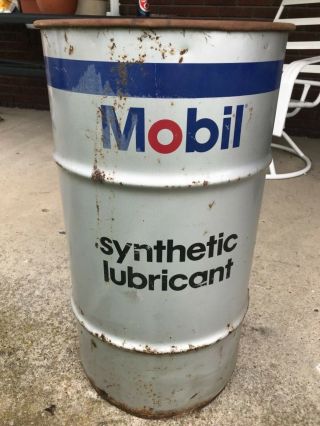 Vintage Mobil Oil/grease Drum Barrel,  Gas Station 16 Gallon Gear Lubricant Can