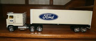 Vintage Ford Auto Nylint Diecast Semi Truck Tractor And Trailer 21 Inches Rare
