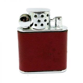 Vintage Orlik Sport Red Leather Wrapped Lighter - Near Unlit &