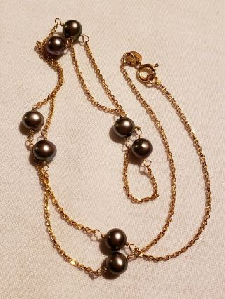 Vintage 14kt Gold Pearl Necklace