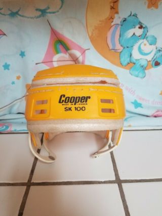 Rare Vintage Yellow Cooper Sk100 Hockey Helmet Hurling Skateboard Canada