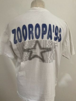 U2 Zooropa Vintage 1993 Official Tour T Shirt Size XL 4