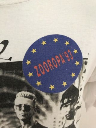U2 Zooropa Vintage 1993 Official Tour T Shirt Size XL 8