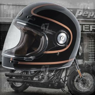 Torc T1 Copper Pin Retro Vintage Style Cafe Bike Motorcycle Full Face Helmet